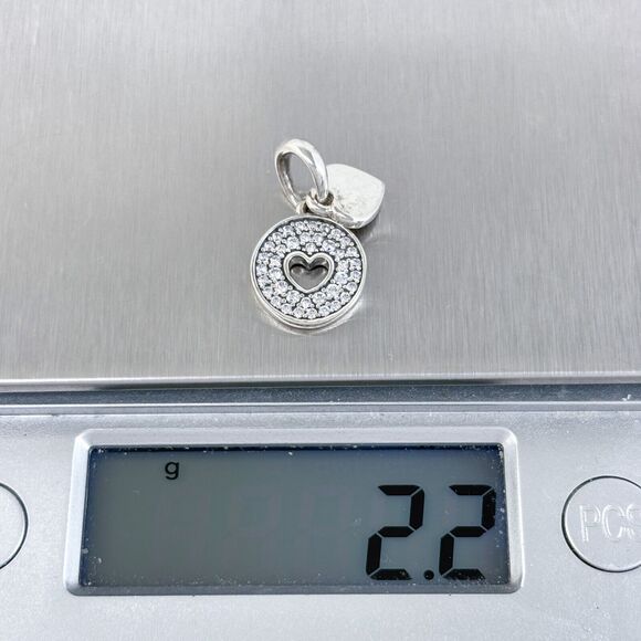 Pandora ALE Crystal Heart Charm Spacer Pendant | Sterling Silver 925 - Picture 6 of 7